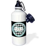 3dRose 7480_1 wb_28496_1 Water Bottle, Aluminum, White