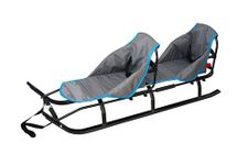 2-in-1 children, duo aluminium sledges with backrest, LED, Graphite/Grey