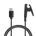 kwmobile Charger Compatible with Garmin vivomove Trend/Lily/HR/Forerunner 35/30 / 735XT - Charger USB-C Cable for Charging Smart Watch - Black