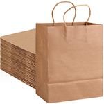 50Pcs Brown Kraft Paper Bags with Handles Bulk, 10 * 4.6 * 13 inch Paper Gift Bags, Shopping Bags, for Wedding, Party Favor, Recycled Large Paper Bags Craft Gift Grocery Retail Bags