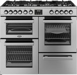 Belling Cookcentre 100DF 100cm wide Dual Fuel Range Cooker with Gas Hob - Stainless Steel - A/A Rated