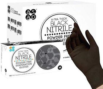 ASAP Black Nitrile Gloves Small - 4 Mil Latex Free Powder Free Exam Grade Medical Gloves for Food Prep, Cleaning, Cooking, Tattoo, Esthetician, Mechanic - 1000 Count