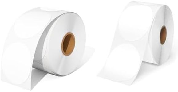 2 Inch Circle Thermal Sticker Labels+3 Inch White Circle Thermal Sticker Labels