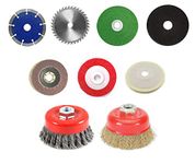 ISC 4 inches or 110 mm Wheel-Grinding Angle Grinder, Wheel Set & Twisted Cup Brush for Removing Rust, Paint and Polishing Combo