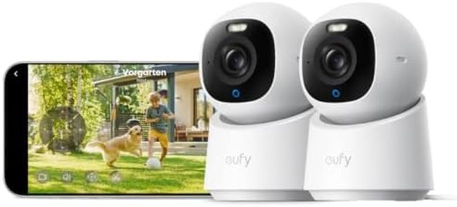 eufy Innenkamera E30 (2er Pack), neueste Generation, 4K 8MP UHD Sicherheitskamera Haustier/Babykamera mit App, Farbnachtsicht, Auto-Tracking Mensch/Tier, 360°Abdeckung, 6×optischer Zoom, HomeKit, Weiß