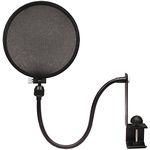 Nady 6-Inch Clamp On Microphone Pop Filter Wind Screen with Flexible Gooseneck and Metal Stabilizing Arm (SPF-1)