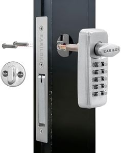 Xiang's Storefront Door Lock, Commercial Door Locks Keyless Mechanical Mortise, 5-Min DIY Install for Standard Aluminum Glass Doors, 31/32" Backset, Silver, Deadbolt