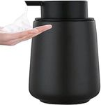 12Oz Foam Hand Soap Dispenser - Black Foaming Soap Dispenser Bathroom with Easy-to-Press Pump, Refillable Liquid Lotion Hand Soap Dispenser, Ceramic Kitchen Dish Soap Dispenser Hand Wash Dispenser