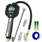 WZTO Digital Tyre Pressure Gauge 255 PSI High Precision 4 Settings Tyre Pressure Gauge With Backlit LCD Screen For All Vehicles Truck Motorcycle Black