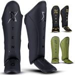 X TEN Sports Premium Martial Arts Shin Guards - muay thai shin guards to enhance performance kickboxing shin guards flawless MMA Shin Guards Lightweight muay thai shin pads for any intense training