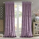 Roslynwood Curtains 63 inches Long Luxurious Lavender Velvet Curtains - Small Window Light Blocking Velvet Drapes with Rod Pocket for Dining Room/Party Decor, 52Wx63L /2 Panels