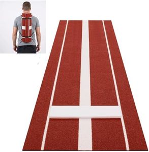 GarveeLife Softball Pitching Mat with Rubber Base, 10' x 3' Baseball Hitting Mat, Anti-Slip Pitching Practice Mat with Thick Turf, Softball Pitching Mound for Outdoor/Indoor Use,Red