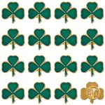 SUNNYCLUE 1 Box 20Pcs Clover Lapel Pins Three Leaf Pins Good Luck Shamrock Pin Brooches Patrick Day Favors Green Enamel St. Patrick's Day Irish Festivals Lucky Gift for Hats Backpacks Badge Men Women