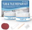 Cracked Porcelain Sink Repair Kit White, High-Gloss Porcelain Repair Kit White, Porcelain Chip Fix for Sinks, Tiles on Enamel, Acrylic, Fiberglass, Ceramic, Shower Kit & Tray