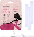 Yeefeoch Fashion Transparent Tape Double Sided Tape for Women Clothes & Dress,Body and Boob, Seamless Style Support and Skin-Friendly Adhesive for All Fabric&Complexion (100 Strips)
