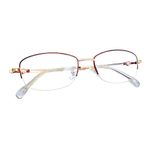 Vast Metal Frame For |Women Girls Ladies | Titanium Eye glasses spectacle Frame For Men Boys| Clear |FULL Rim| Half Rim | Wine Red Rose Gold