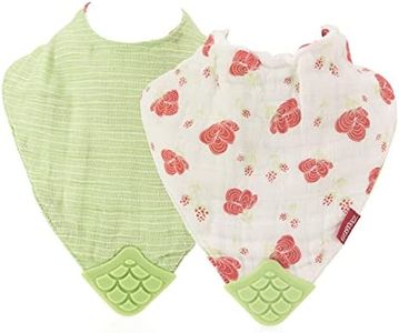 Nuby Muslin Bandana Bibs with Teething corner 2 Pack, Girl Assortment