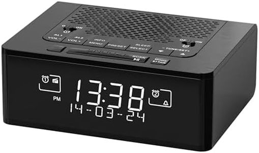 DAB & FM Radio Alarm Clock with 40 Preset Stations, Dimmable LCD Display, Dual Alarm with ON/Off Button, Snooze, Bluetooth iTOMA 525