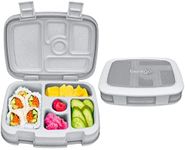 Bentgo Kids 5-Compartment Lunch Box - Glitter Design for School, Ideal for Ages 3-7, Leak-Proof, Drop-Proof, Dishwasher Safe, & Made with BPA-Free Materials (Glitter Edition - Silver)