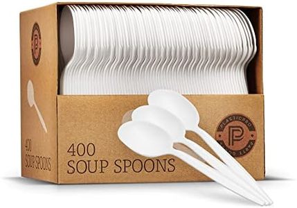 Plasticpro Cutlery 800 Mediumweight White Disposable Plastic Soup Spoons