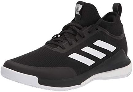 adidas Women's Crazyflight Mid Volleyball Shoe, Black/White/Black, 8