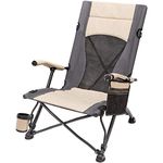 XGEAR Heavy Duty X-Large Beach Chair High Back Low Seat Foldable Camping Chair Travel Outdoor Seat