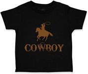 Toddler T-Shirt Cowboy Western A Cotton Remarkable Cowboy Boy & Girl Clothes, Black Design Only, 3 Years