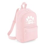 Personalised Dog Backpack, Dog Rucksack, Doggy Daycare Bag, Doggy Backpack, Pet Backpack, Dog Travel Bag, Custom Dog Name Bag, Dog Gift Bag (Light Pink)