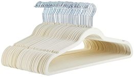 AmazonBasics Velvet Suit Hangers, 50-Pack, Ivory