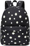 Flowers Black School Backpack for Teens Girls, Womens College Bookbags Kids School Bags Laptop Backpacks