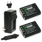 Wasabi Power KIT-BTR-NP95-LCH-NP60-01 Battery (2-Pack) and Charger for Fujifilm NP-95 and Fuji FinePix Real 3D W1, X100, X100S, X-S1