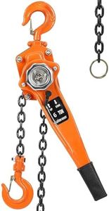 GarveeTech Lever Chain Hoist,6 Ton Lever Chain Hoist with 20 Ft Manual Lift for Heavy-Duty Lifting, Featuring Ratchet Chain Puller and Two Portable Hooks, Ideal for Garage Construction, Automotive Mac