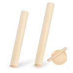 2 Pcs Wooden Rolling Pins Dough Roller Wooden Professional Kitchen Roller Non Stick Wooden Roller for Baking Cooking Fondant Pie Cookie Cake Pizza Pastry Dough Kitchen Utensils (25cm, 30cm)