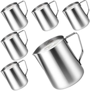 VAKUKK Milk Forthing Pitcher with oz/ml Scale for Coffee Cappuccino Latte Art (6, 900 ml/30 oz)