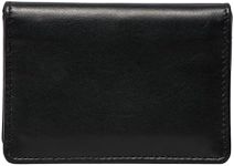 DiLoro Wallet Full Grain Black Nappa Leather Slim Small Bifold Travel Card Holder for Men and Women