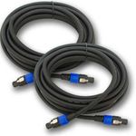 Seismic Audio - F12S25 (Pack of 2) - 25 Foot Speakon to Speakon PA/DJ Speaker Cable - 4 Conductor - 12 Guage