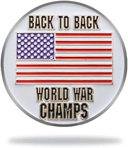 HODL 21 Back to Back World War Champs - Golf Ball Marker - Value Pack of 3 American Flag Golf Ball Markers - Magnetic Novelty America Golf Ball Markers - USA Golf Ball Markers - Lot of 3