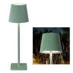 LuminexDesigns Cordless Rechargeable LED Table Lamp – 5200mAh Battery, Stepless Dimming, 3 Colour Temperatures, IP54 Water-Resistant, for Indoor & Outdoor Use – Green