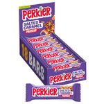 Perkier Salted Caramel Snack Bars (18 Pack) – Vegan – Gluten Free – Protein – High Fibre – Lower Sugar - Natural Ingredients – Lower Calorie – Healthy – No Palm Oil