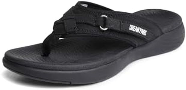 DREAM PAIRS Women's Arch Support Flip Flops Comfortable Thong Sandals Black Breeze-1