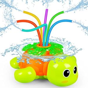 Outdoor Sprinkler for Kids - Backyard Rotating Turtle Sprinkler with Swing Tube - Splashing Toy for Summer - Outside Garden Lawn Water Toys Gifts for 3 4 5 6 Boys and Girls