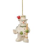 Lenox 2023 Snowman with Broom Ornament, Porcelain, Ivory, 0.5 LB