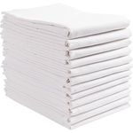 KAF Home Set of 12 White Flat Flour Sack Embroidery/Craft Kitchen Towels, 100-Percent Cotton, Absorbent, Extra Soft (20 x 30-Inches) (White)