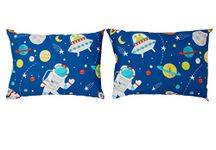 Bloomsbury Mill - Kids Pillow Cases 2 Pack - Outer Space, Planets and Rockets - Pillow Covers for Boys & Girls Duvet Cover Sets or Kids Travel Pillow - Pair of Childrens Pillowcases (Extra) - 50x75cm