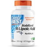 Doctor's Best, Stabilised R-Lipoic Acid, 100 mg, 60 Vegan Capsules, Sodium, Laboratory-Tested, SOYA-Free, Gluten-Free, Non-GMO