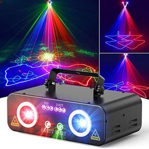 KeoBin APP DJ Laser Lights Professional - 200+ 3D RGB Animation Laser Light Show, Hand Drawing, Custom Patterns, Sound Actived & DMX Sync for Party, Stage, Club