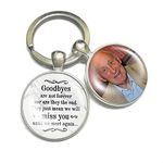 Personalised Photo Keyring Memorial Gifts for Dad Grandad Mum Nanny Grandma Loss Love In Heaven Heart Bereavement Remembrance Keychain Keepsake(Marble)