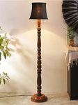 AMDHOME Black Cotton Wooden Floor Lamp -43