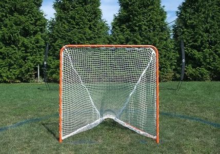 Velocity - Single Portable Folding Lacrosse Goal - Official 6' x 6' x 7' Size with 4mm White Net, Foldable and Portable for Easy Training and Storage - Sports Equipment