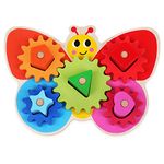 Boxiki Kids Butterfly Gear Game | Educational Toddler Butterfly Puzzle | Sensory Toys for Toddlers | Wooden Toy | Ages 3+